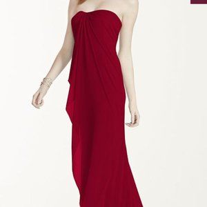 David's Bridal Red Bridesmaid Dress Size 6